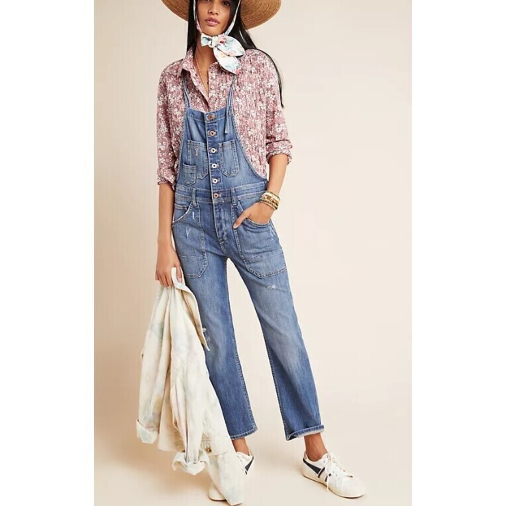 PILCRO - ANTHROPOLOGIE THE PAINTERS DENIM OVERALLS | SIZE 30